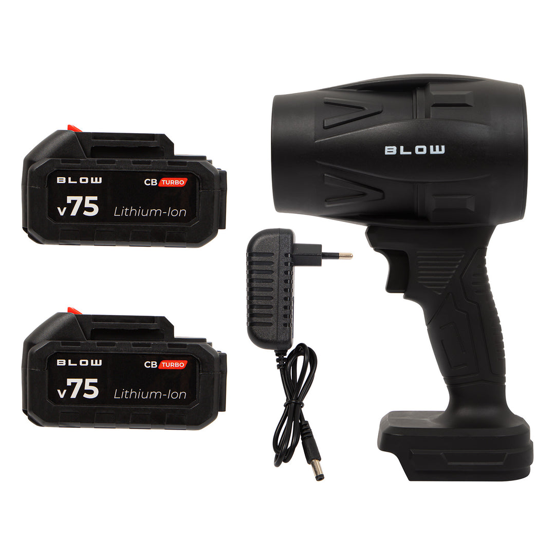 Suflantă cu baterie BLOW 21V CB TURBO, 130.000 de rotații, 2,4 Ah, cutie de transport