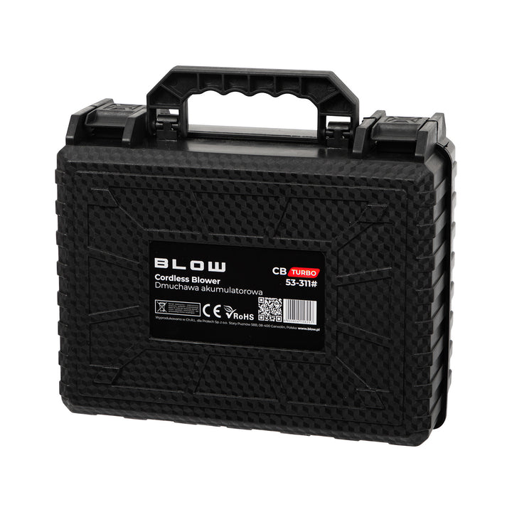 Suflantă cu baterie BLOW 21V CB TURBO, 130.000 de rotații, 2,4 Ah, cutie de transport