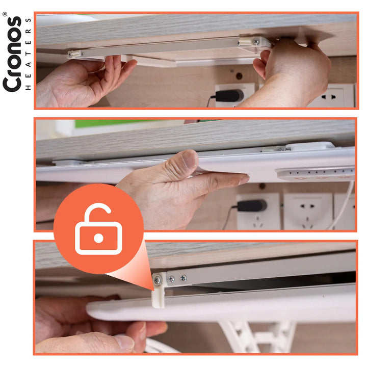 Panou de încălzire cu infraroșu pentru sub birou Cronos, putere 120 W, temporizator, 3 niveluri de funcționare, DCH-150