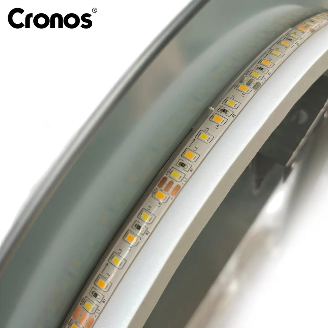 Oglinda încălzită Cronos, ovală, 50 x 80 cm, LED în trei culori, protecție IP44, sistem anti-ceață