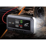 Jump Starter LTC, 12000 mAh, cu compresor, lanternă și powerbank, ecran LCD, putere de 65 W, cabluri și husă incluse în pachet, LXJS120