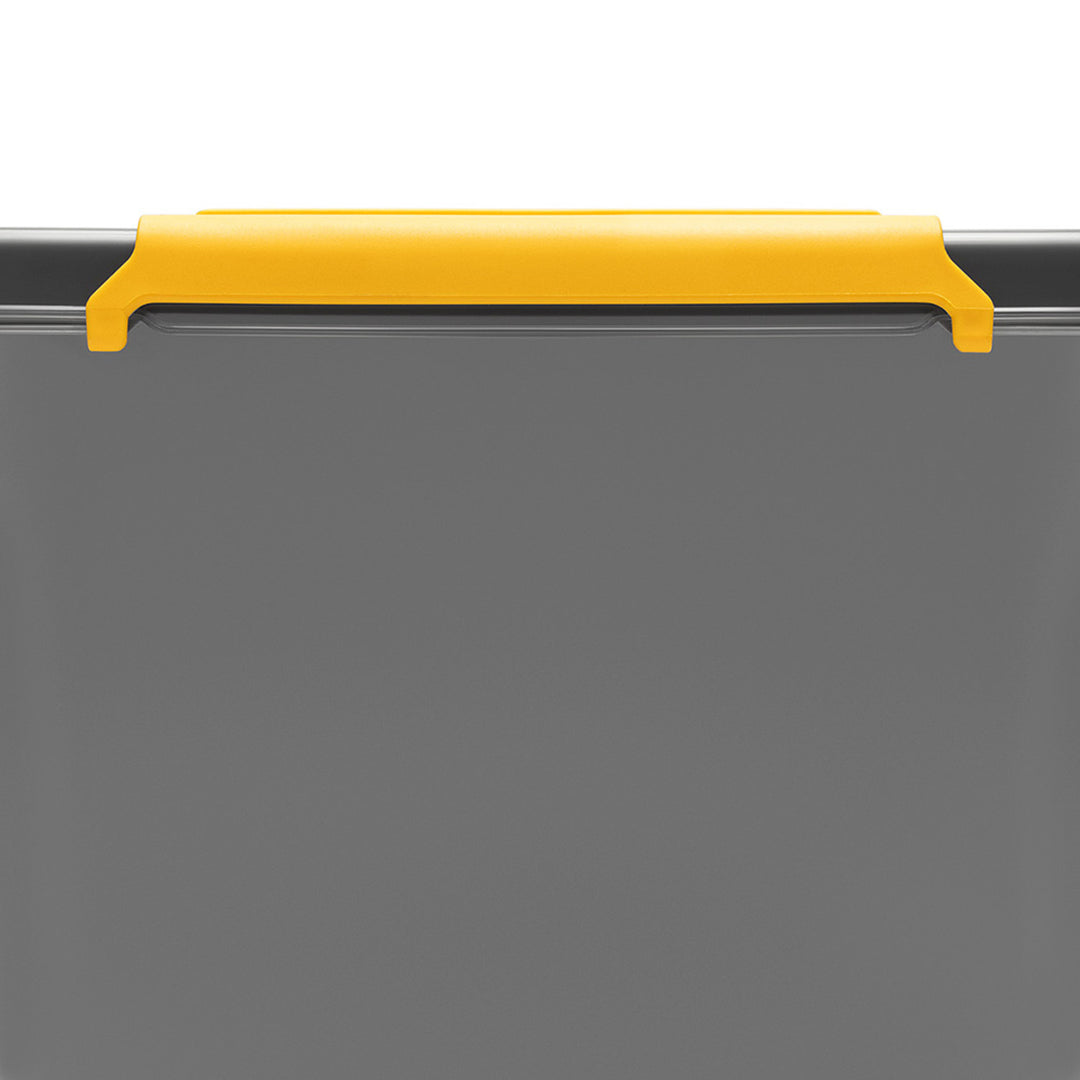 Recipient Moxom SolidStore, capacitate 80 L, gri, capac cu cleme, prevăzut cu roți, fără BPA, 04-0217
