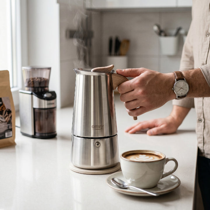 Aparat de preparat cafea espresso, cafetieră de 450 ml, Camry CR 4424