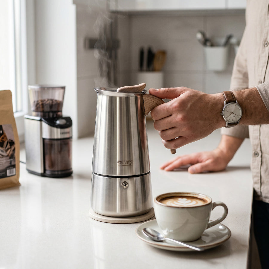 Aparat de preparat cafea espresso, cafetieră de 450 ml, Camry CR 4424