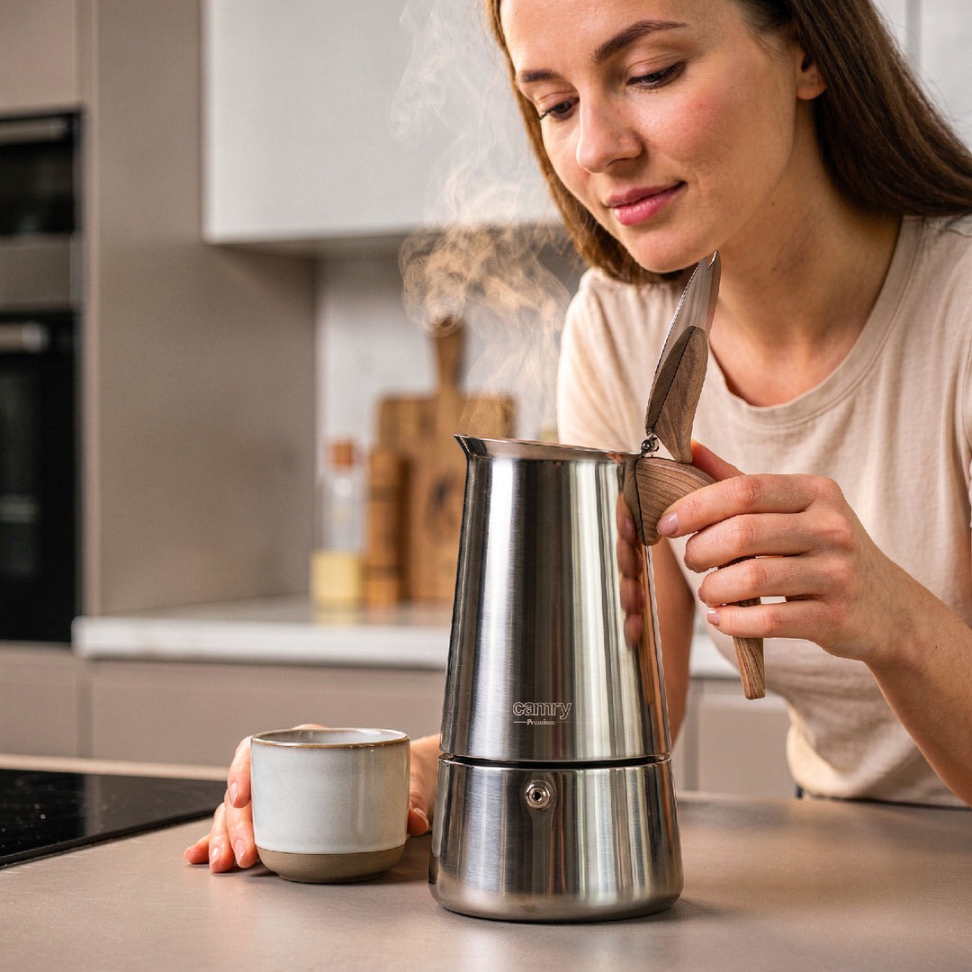 Aparat de preparat cafea espresso, cafetieră de 450 ml, Camry CR 4424