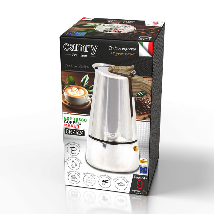 Aparat de preparat cafea espresso, cafetieră de 450 ml, Camry CR 4424