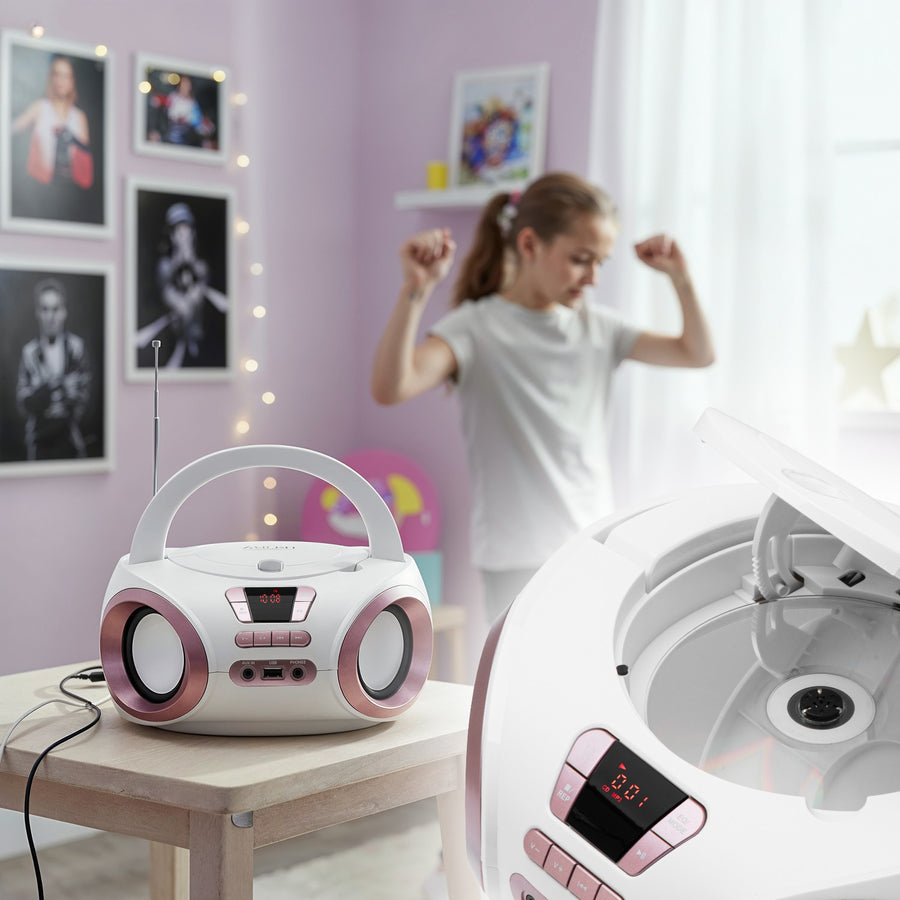 Radio Boombox CD-MP3, USB, radio FM, AUX, mufă pentru căști, Adler, AD 1181