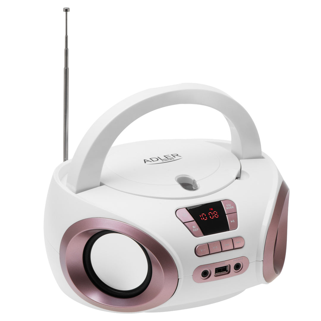 Radio Boombox CD-MP3, USB, radio FM, AUX, mufă pentru căști, Adler, AD 1181