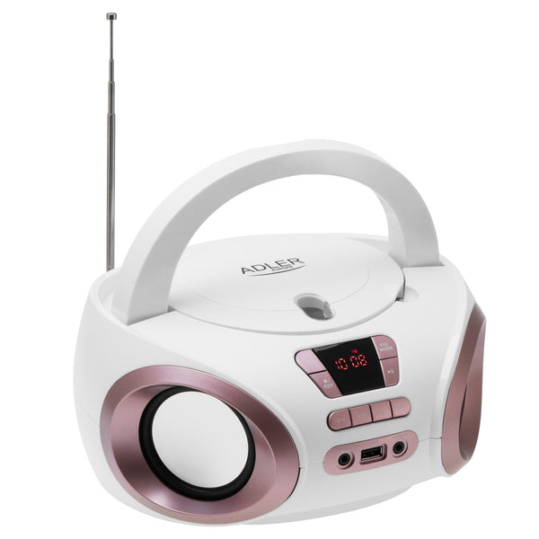 Radio Boombox CD-MP3, USB, radio FM, AUX, mufă pentru căști, Adler, AD 1181
