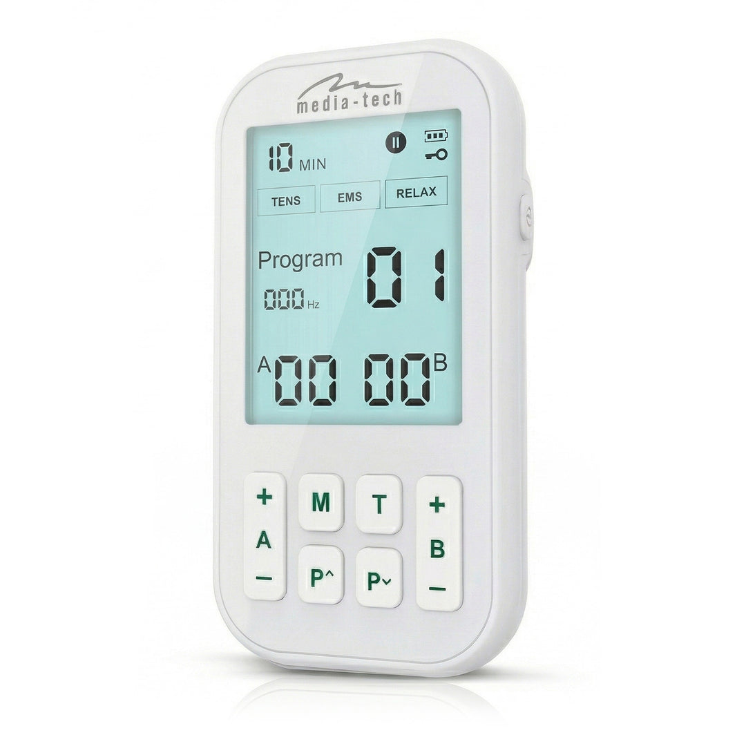 Aparat de masaj și electrostimulator muscular, TENS/EMS, stimulare 3-în-1, Mediatech, MT6543