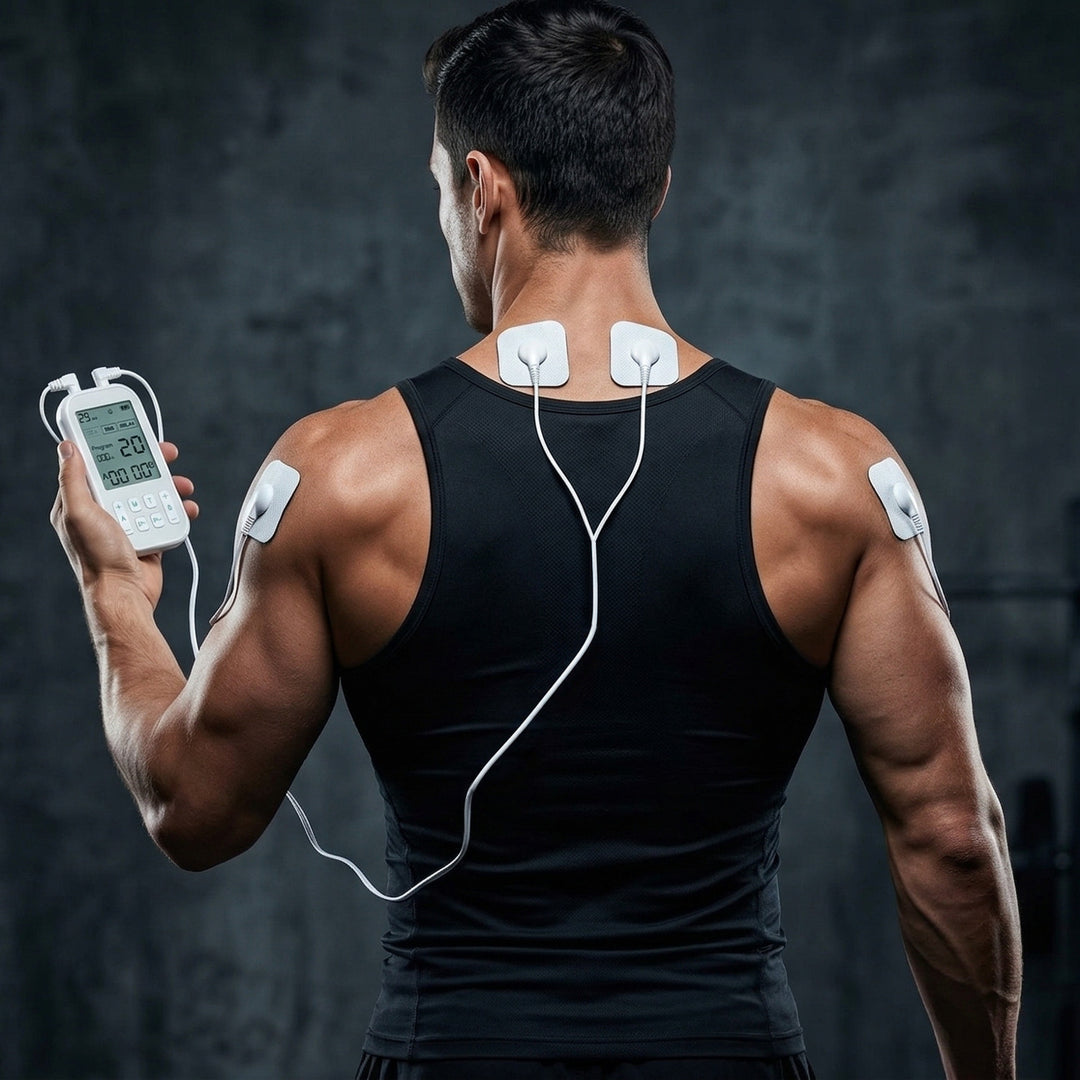 Aparat de masaj și electrostimulator muscular, TENS/EMS, stimulare 3-în-1, Mediatech, MT6543