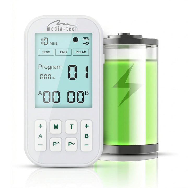 Aparat de masaj și electrostimulator muscular, TENS/EMS, stimulare 3-în-1, Mediatech, MT6543