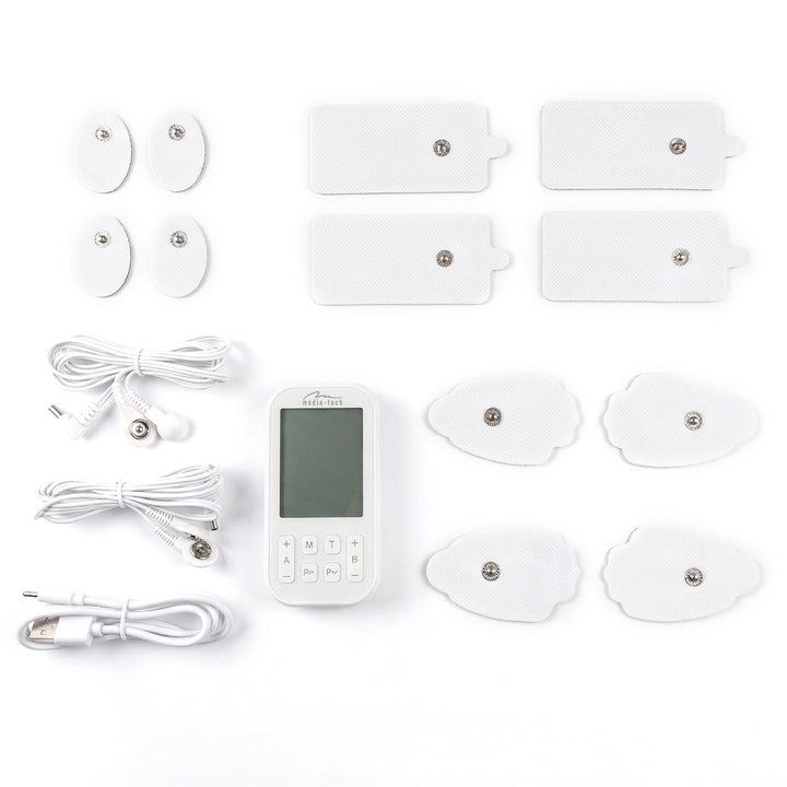 Aparat de masaj și electrostimulator muscular, TENS/EMS, stimulare 3-în-1, Mediatech, MT6543