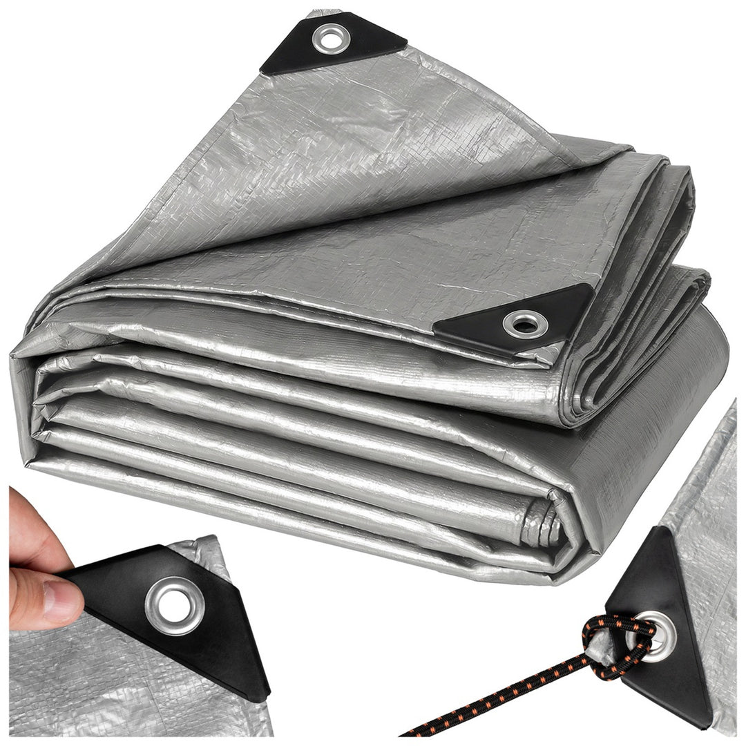 Prelată argintie 120 g, 4 x 6 m, VA0476, impermeabilă, Vayox
