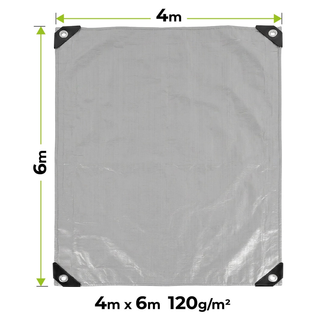 Prelată argintie 120 g, 4 x 6 m, VA0476, impermeabilă, Vayox