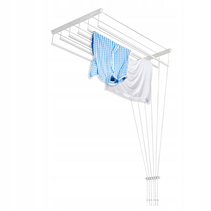 Uscător de rufe de tavan cu 6 bare, 140 cm, suprafață de uscare de 8,4 m, Sepio