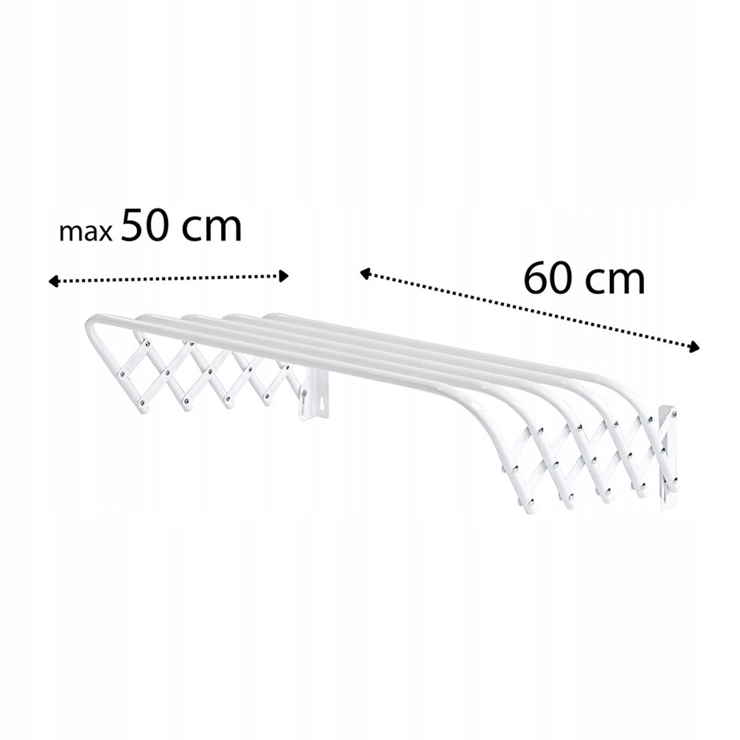 Uscător de rufe tip acordeon 60, pentru haine și lenjerie, extensibil, alb, model 103, Sepio