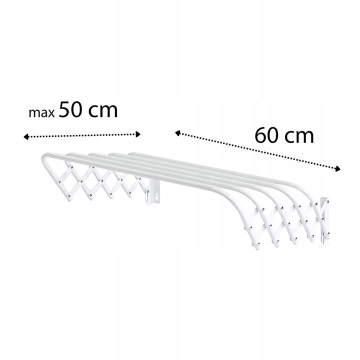 Uscător de rufe tip acordeon 60, pentru haine și lenjerie, extensibil, alb, model 103, Sepio