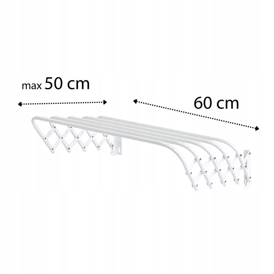 Uscător de rufe tip acordeon 60, pentru haine și lenjerie, extensibil, alb, model 103, Sepio