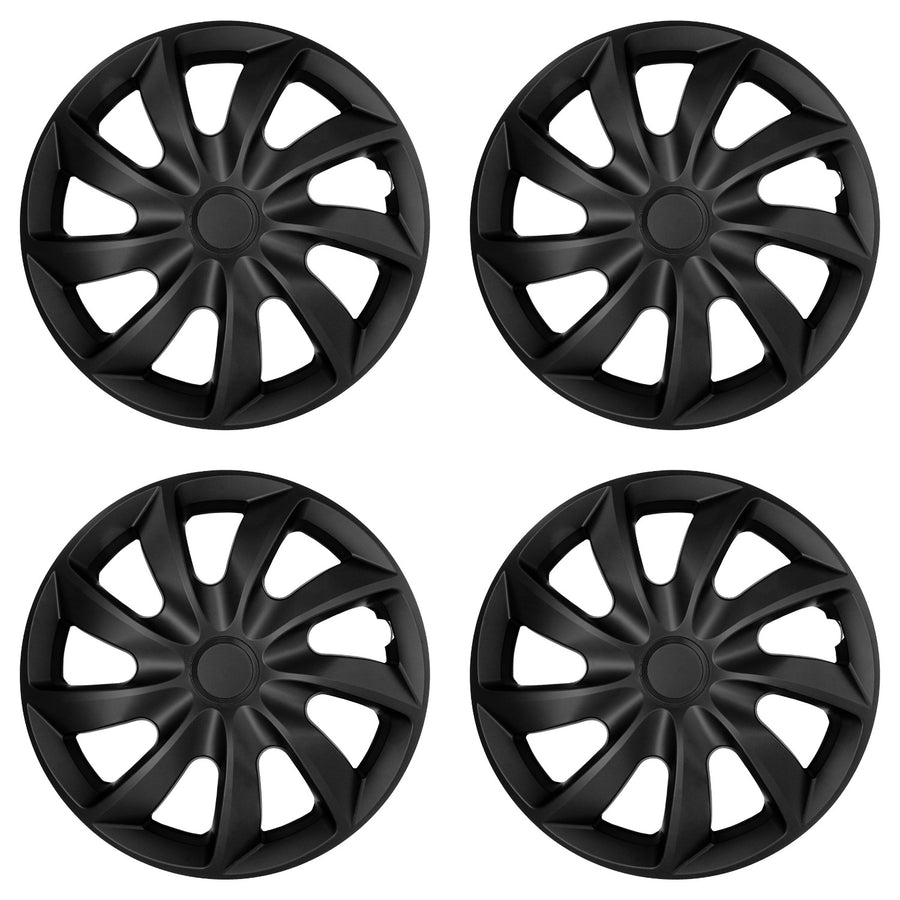 Capace universale pentru roți de 16'' NRM Quad, negru mat, 4 bucăți