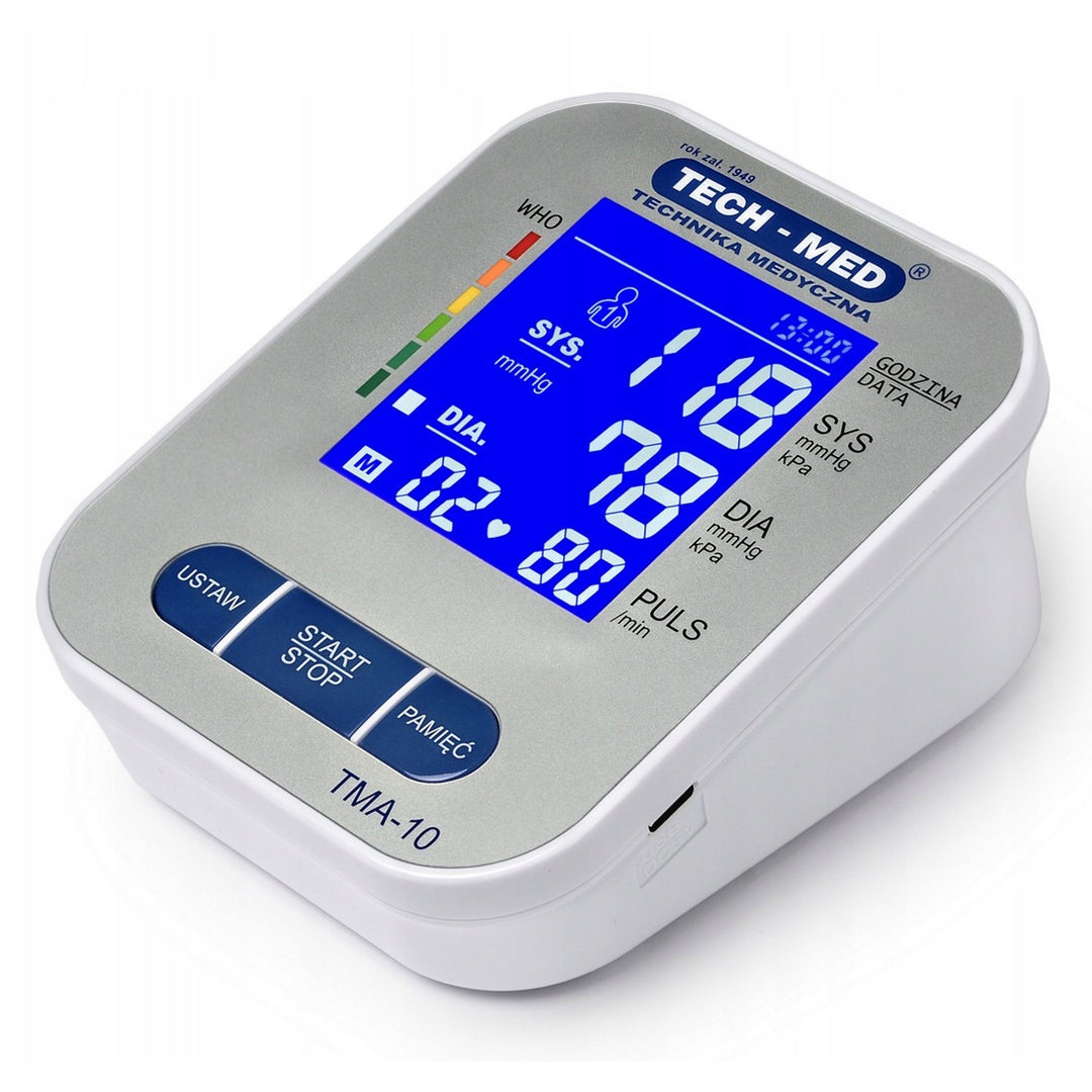 Tensiometru electronic, ecran iluminat, manșetă 22–32 cm, indicator de aritmie, TMA-10, Tech-Med