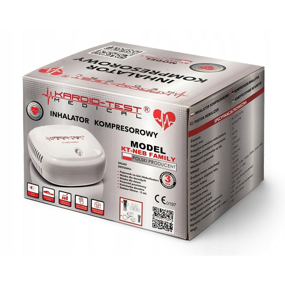 Inhalator cu compresor, 2 măști, KT-NEB FAMILY, Techmed