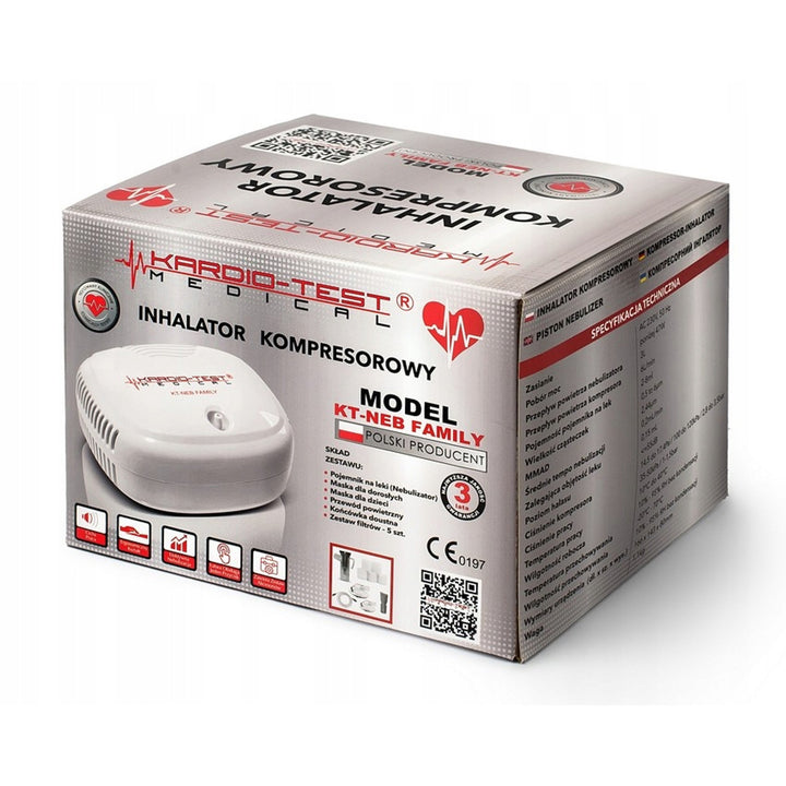Inhalator cu compresor, 2 măști, KT-NEB FAMILY, Techmed