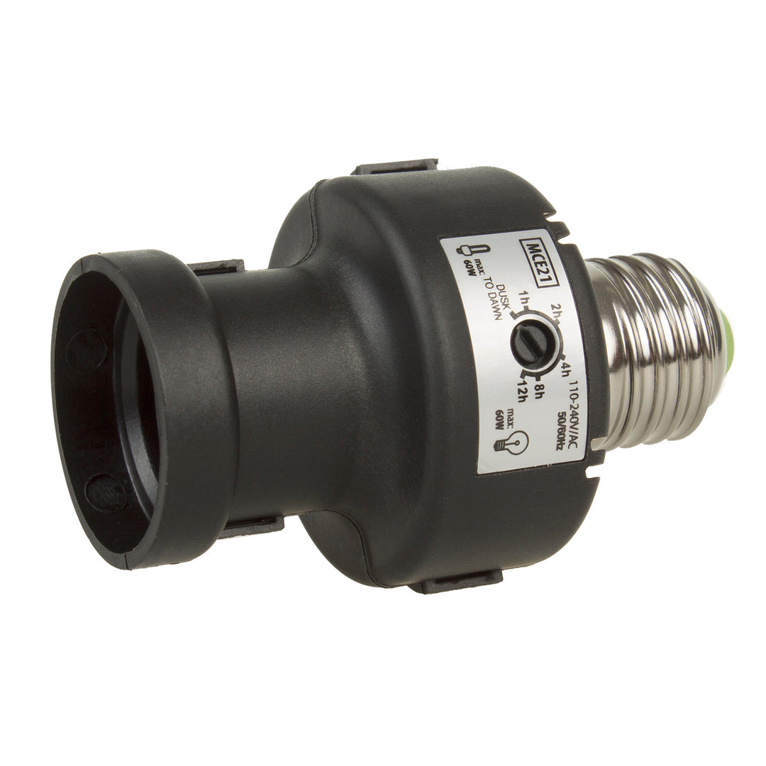 Difuzor pentru bec E27 Maclean, 100 W, cu senzor de crepuscul și temporizator, MCE21B, 4 bucăți