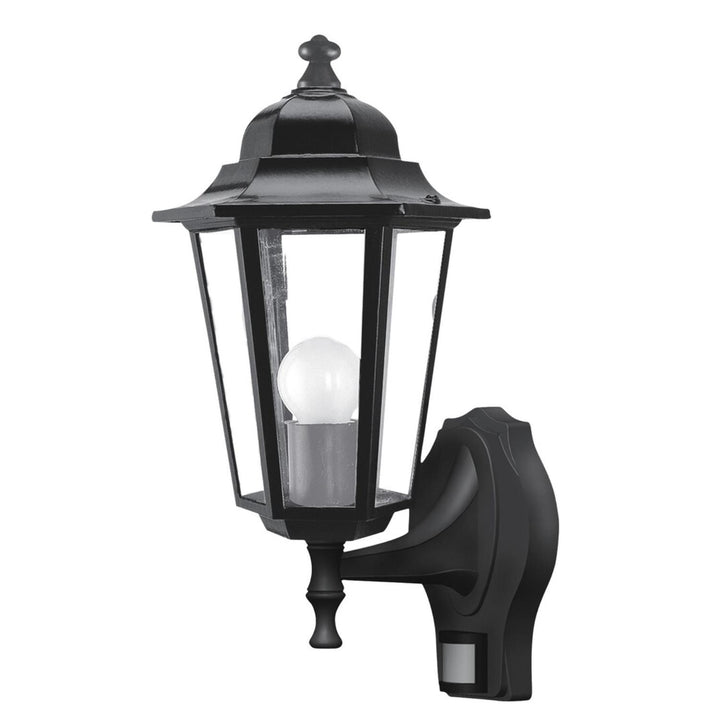 Aplică Rabalux, pentru exterior, cu senzor de mișcare, IP43, E27, max. 60 W, negru, Velence, 4 bucăți