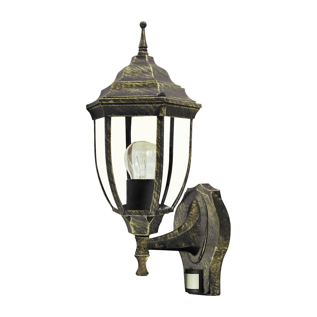 Aplică Rabalux, pentru exterior, senzor de mișcare, IP43, E27, max. 60 W, auriu antic, Nizza, 4 bucăți