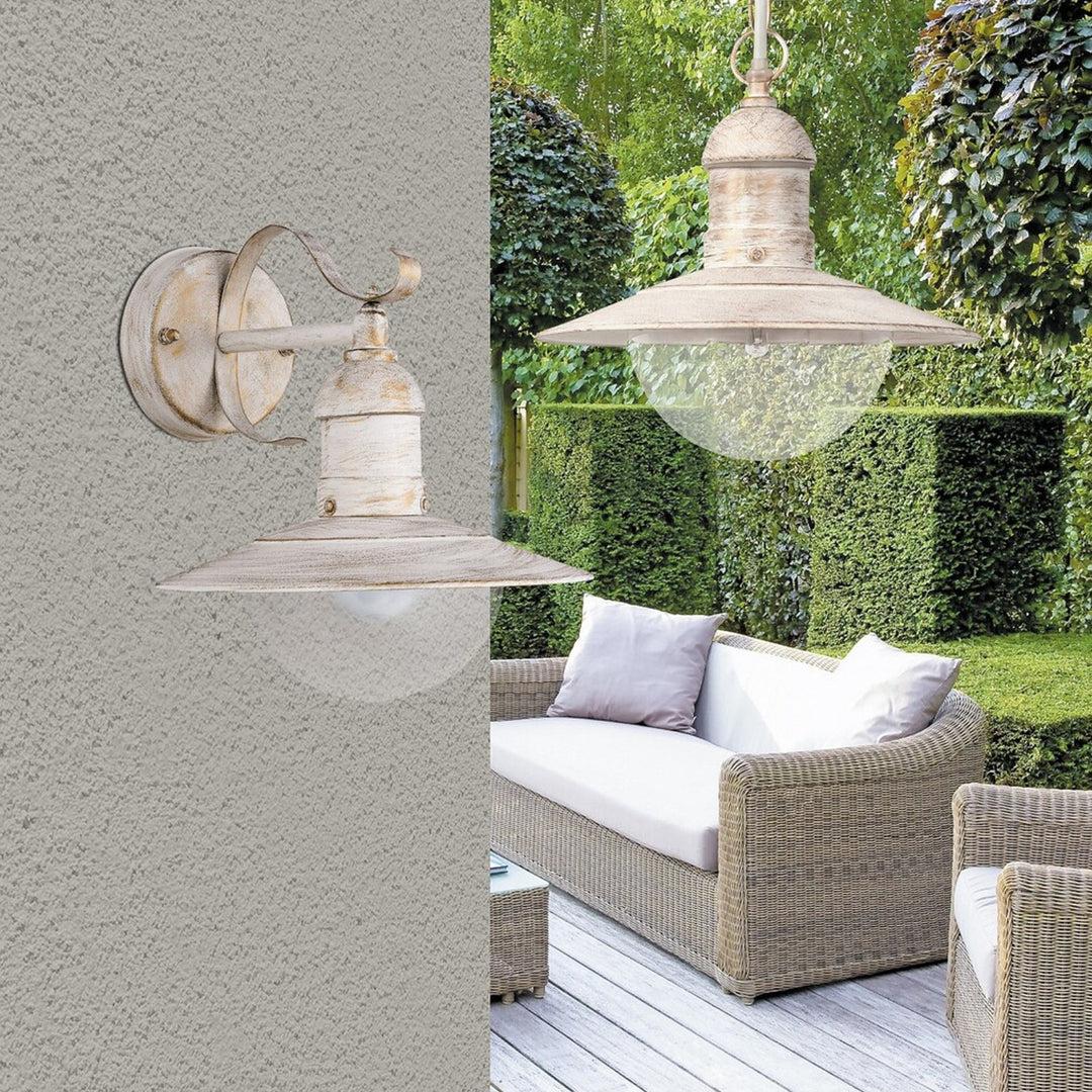 Aplică Rabalux, pentru exterior, IP44, E27, max. 60 W, alb antic, Oslo, 4 bucăți