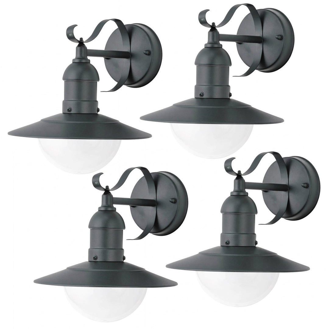 Aplică Rabalux, pentru exterior, IP44, E27, max. 60 W, verde, Oslo, 4 bucăți