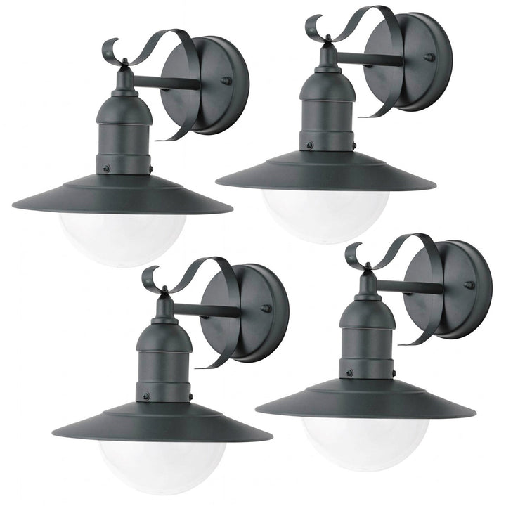 Aplică Rabalux, pentru exterior, IP44, E27, max. 60 W, verde, Oslo, 4 bucăți