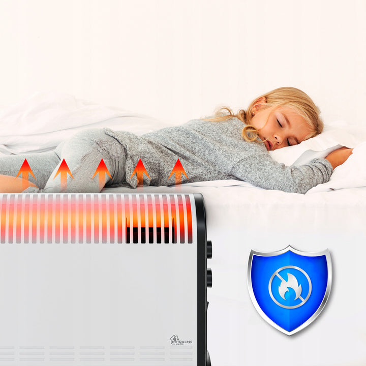 Convector electric Extralink, putere 2000 W, ventilator încorporat pentru distribuirea căldurii, reglare în 3 trepte, mod turbo, LCV-06