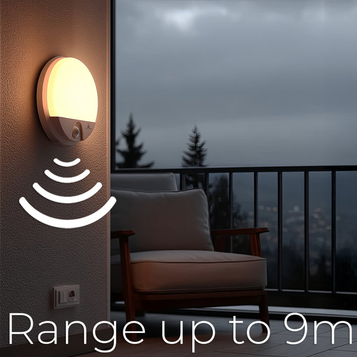 Lampă LED cu senzor de mișcare Maclean, senzor PIR, culoare albă, 15 W, IP54, 1100 lm, lumină neutră, MCE291 W, 2 bucăți