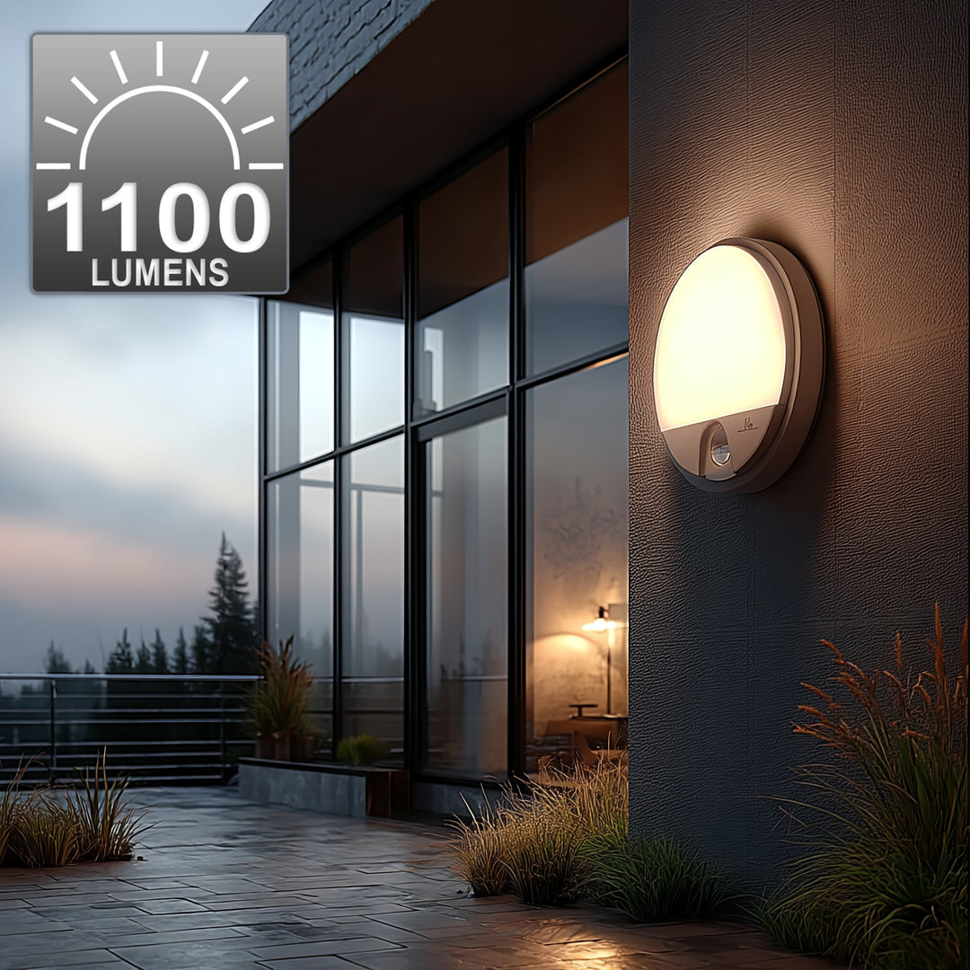 Lampă LED cu senzor de mișcare Maclean, senzor PIR, culoare albă, 15 W, IP54, 1100 lm, lumină neutră, MCE291 W, 2 bucăți