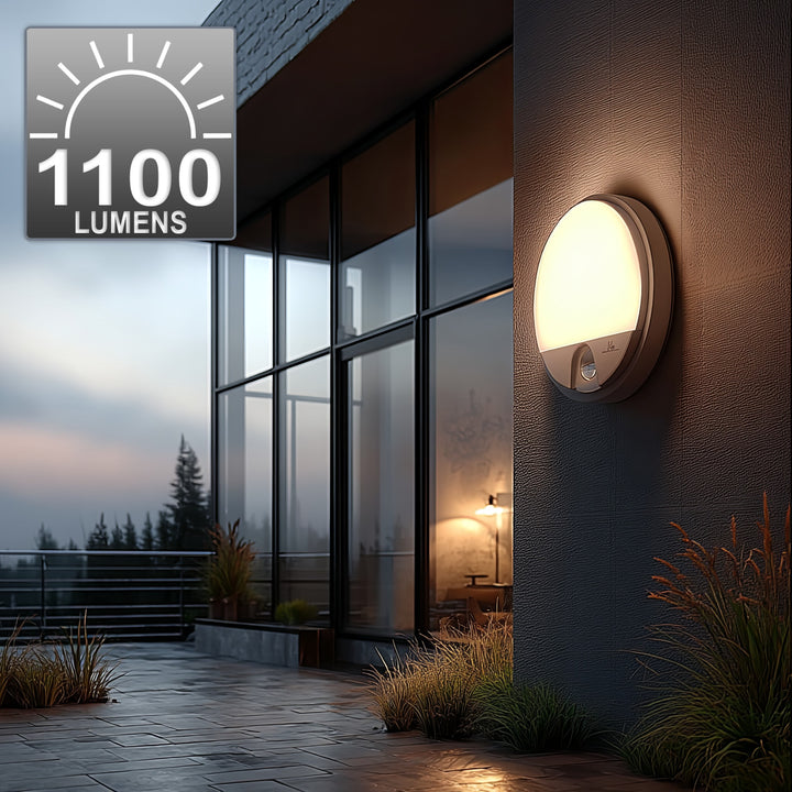 Lampă LED cu senzor de mișcare Maclean, senzor PIR, culoare albă, 15 W, IP54, 1100 lm, lumină neutră, MCE291 W, 2 bucăți
