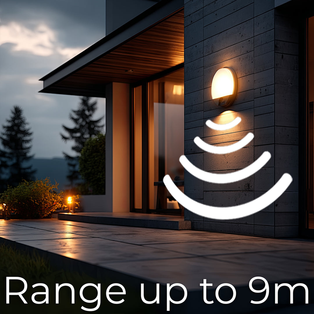 Lampă LED cu senzor de mișcare Maclean, senzor PIR, culoare gri, 15 W, IP54, 1100 lm, lumină neutră, MCE291 W, 2 bucăți