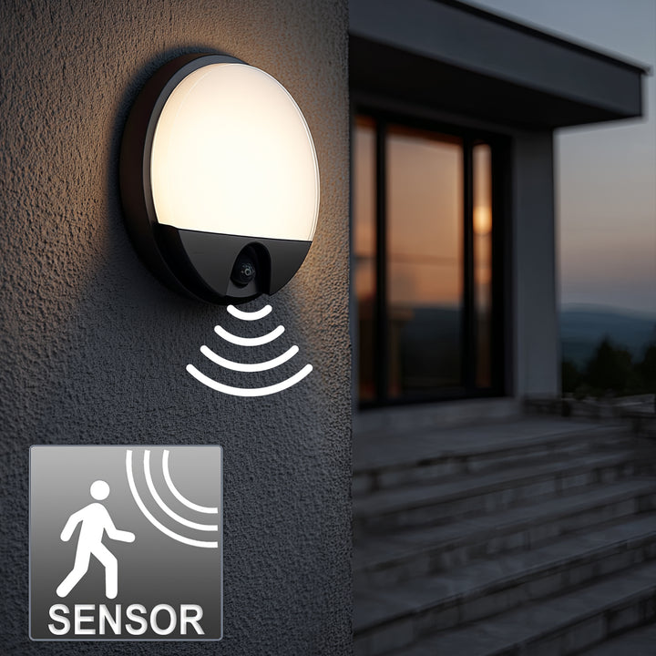 Lampă LED cu senzor de mișcare Maclean, senzor PIR, culoare gri, 15 W, IP54, 1100 lm, lumină neutră, MCE291 W, 2 bucăți