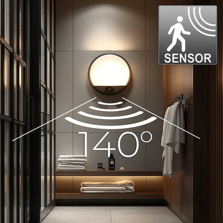 Lampă LED cu senzor de mișcare Maclean, senzor PIR, culoare gri, 15 W, IP54, 1100 lm, lumină neutră, MCE291 W, 2 bucăți