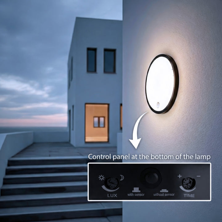 Lampă LED cu senzor de mișcare Maclean, senzor PIR, culoare neagră, 10 W, IP65, 1000 lm, lumină neutră, MCE525 B, 2 bucăți