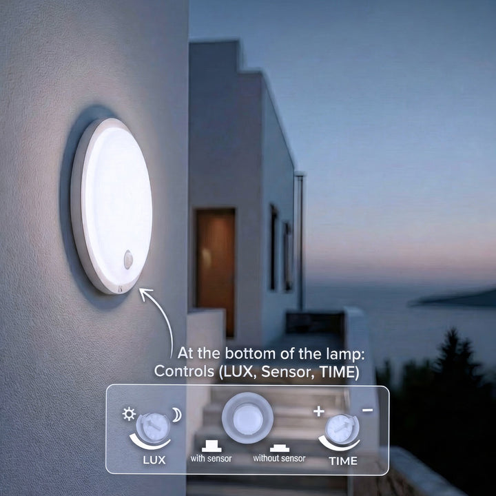 Lampă LED cu senzor de mișcare Maclean, senzor PIR, culoare albă, 10 W, IP65, 1000 lm, lumină neutră, MCE525 W, 2 bucăți