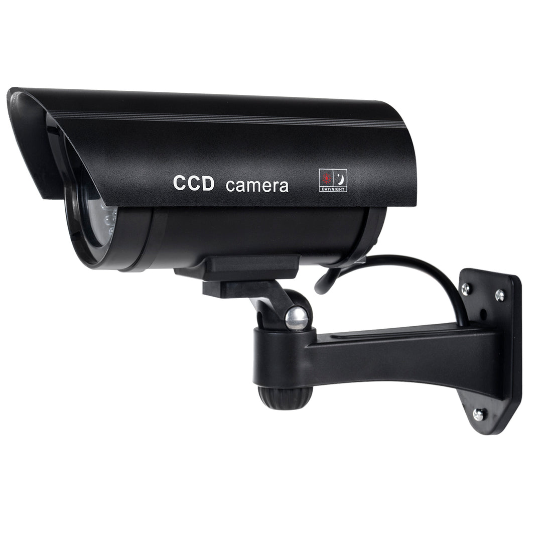 Cameră falsă cu LED intermitent IR1100 B IR pentru exterior, neagră, 2 bucăți + 4 baterii AA Varta Industrial