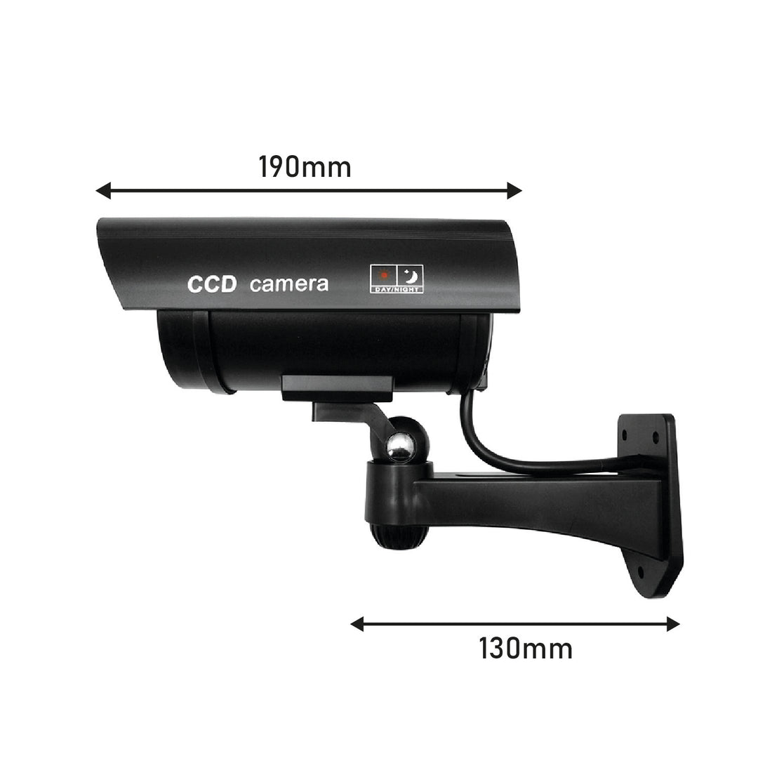 Cameră falsă cu LED intermitent IR1100 B IR pentru exterior, neagră, 2 bucăți + 4 baterii AA Varta Industrial