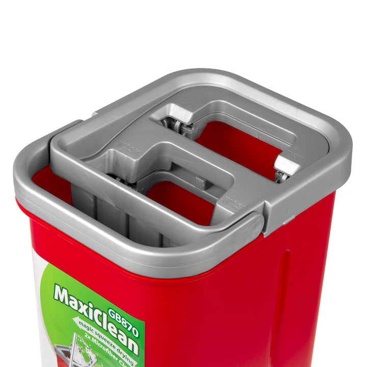 Mop plat cu găleată și storcător GreenBlue, două carcase din microfibră HQ, capacitate de 5,7 L, MaxiClean GB870 + cârpă Vileda Actifibre Pro