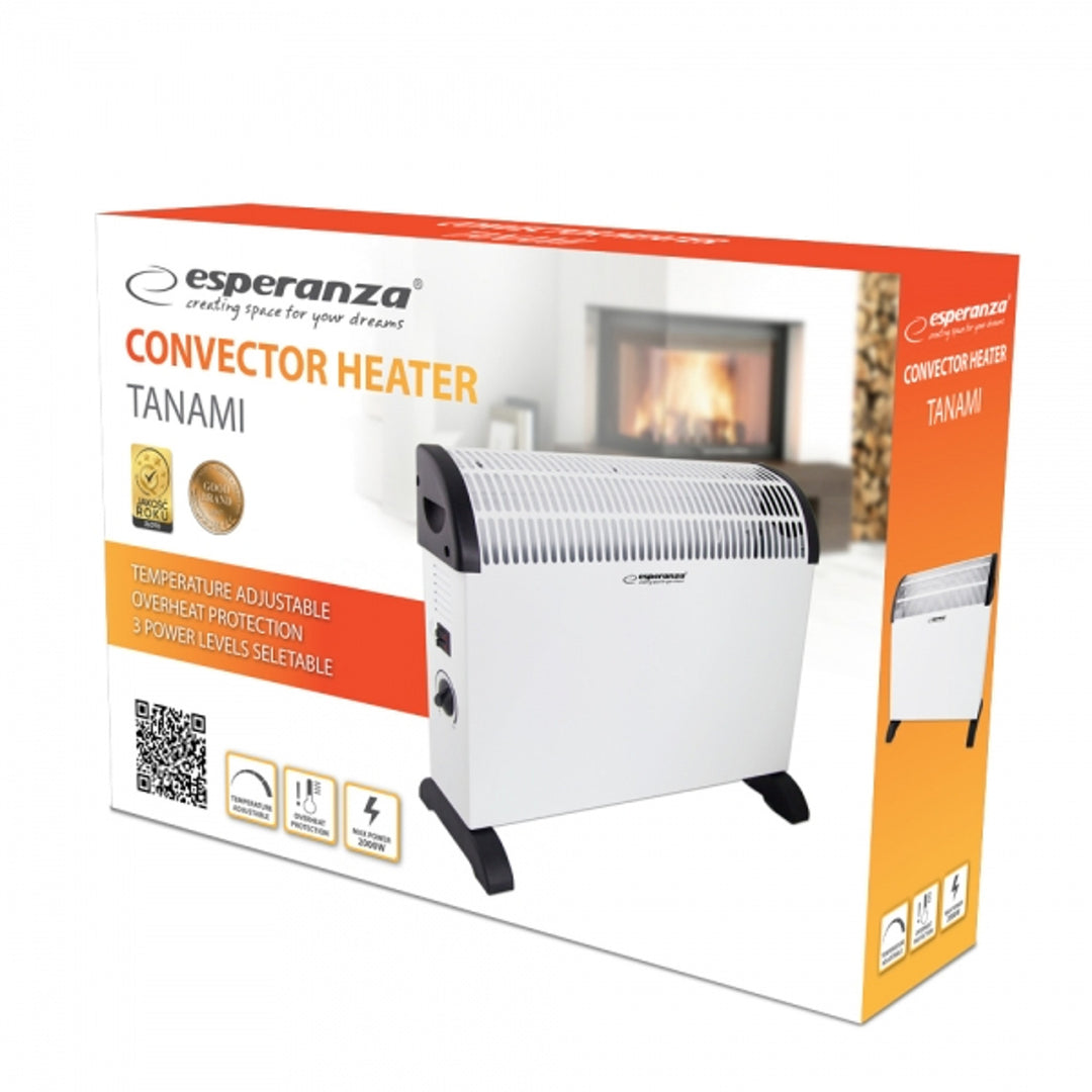 Convector electric, termostat, 2000 W, alb, Esperanza