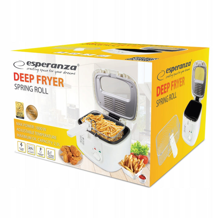Friteuză Esperanza SPRING ROLL, 2,5 L, 1800 W, reglare a temperaturii, Esperanza