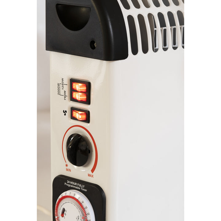 Convector electric, termostat, 2000 W, temporizator de 24 de ore, alb, cablu de 150 cm, Mesko, MS 7741W