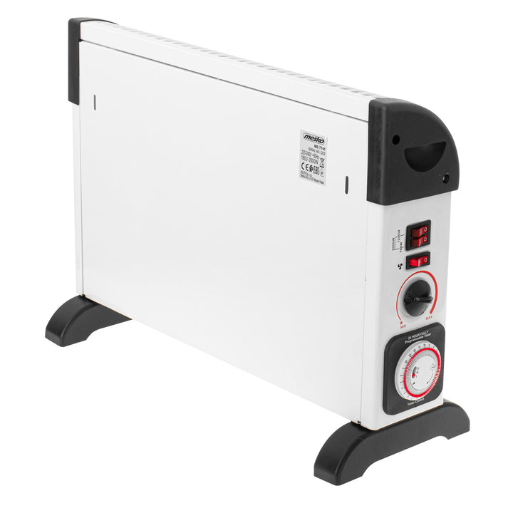 Convector electric, termostat, 2000 W, temporizator de 24 de ore, alb, cablu de 150 cm, Mesko, MS 7741W