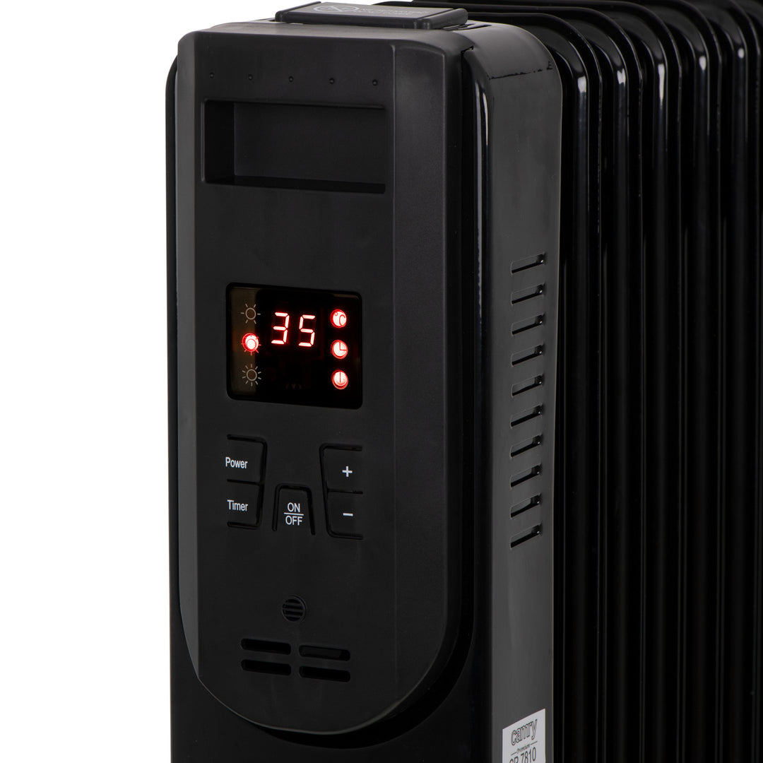 Radiator cu ulei, 11 lamele, 2500 W, telecomandă, afișaj LED, termostat, Camry CR 7813
